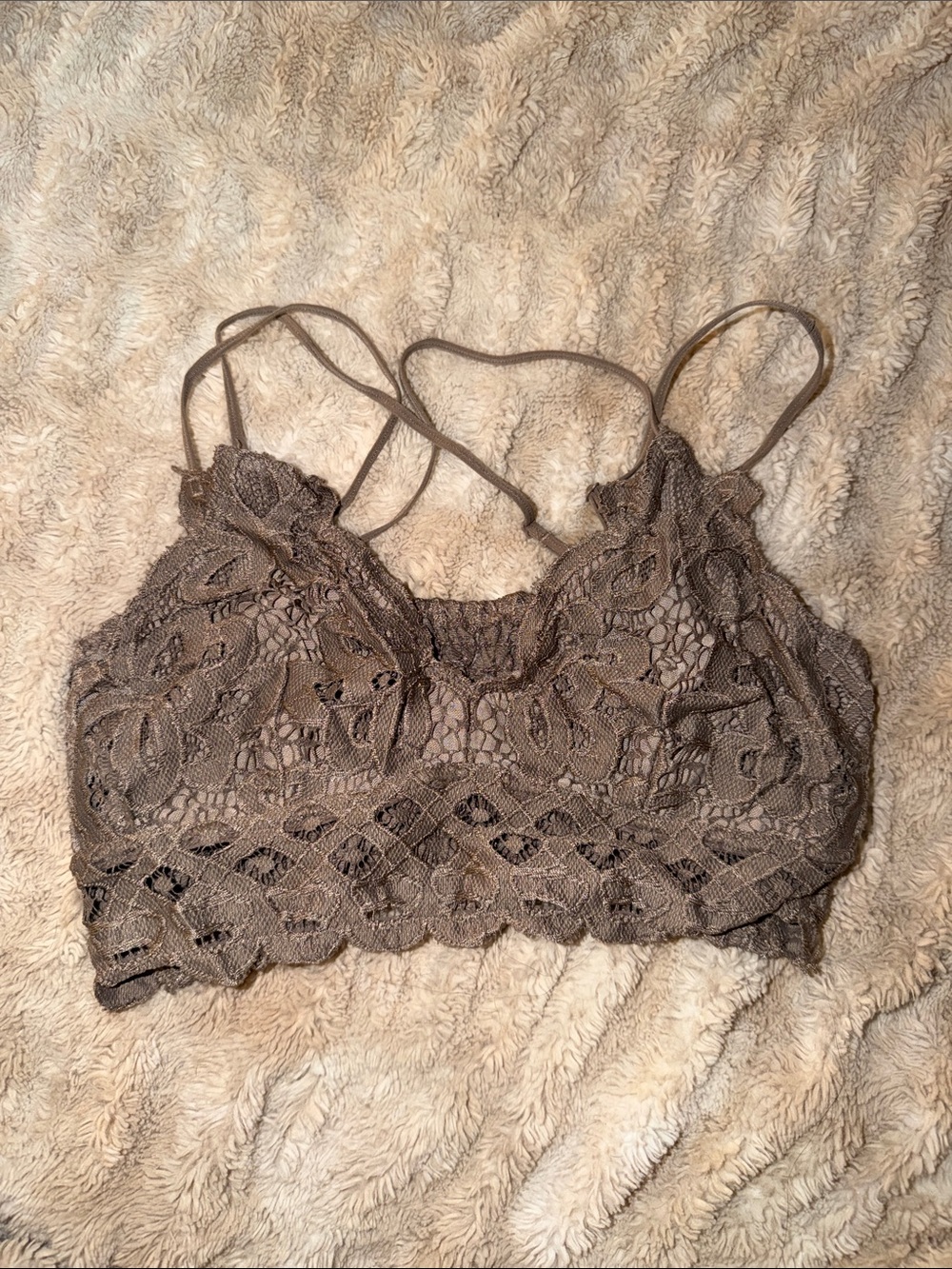 Lace Bralette in Taupe